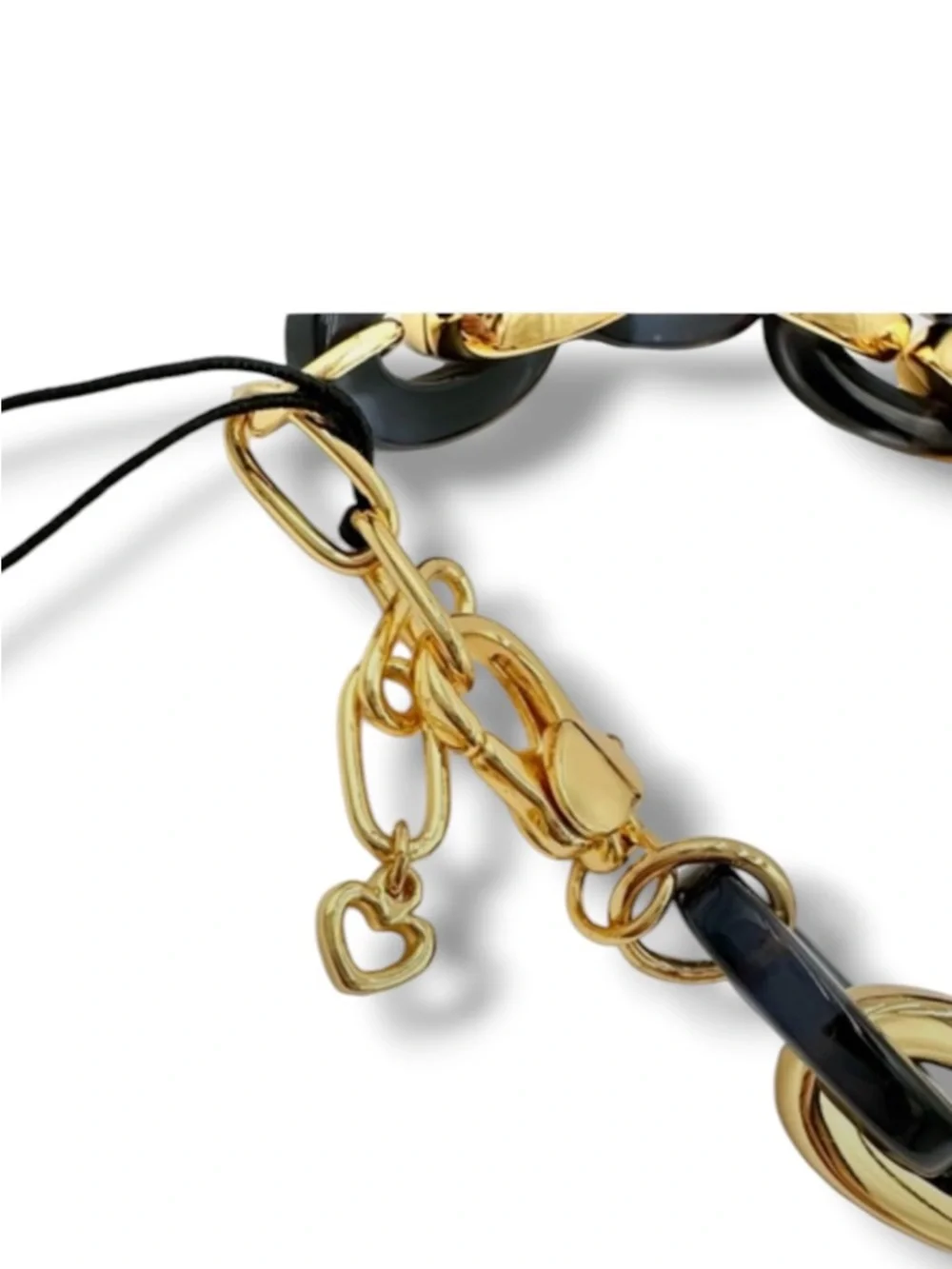 Lock and Spade Link Bracelet by Kate Spade New York NWT $128 Black Navy Gold - Picture 7 of 9
